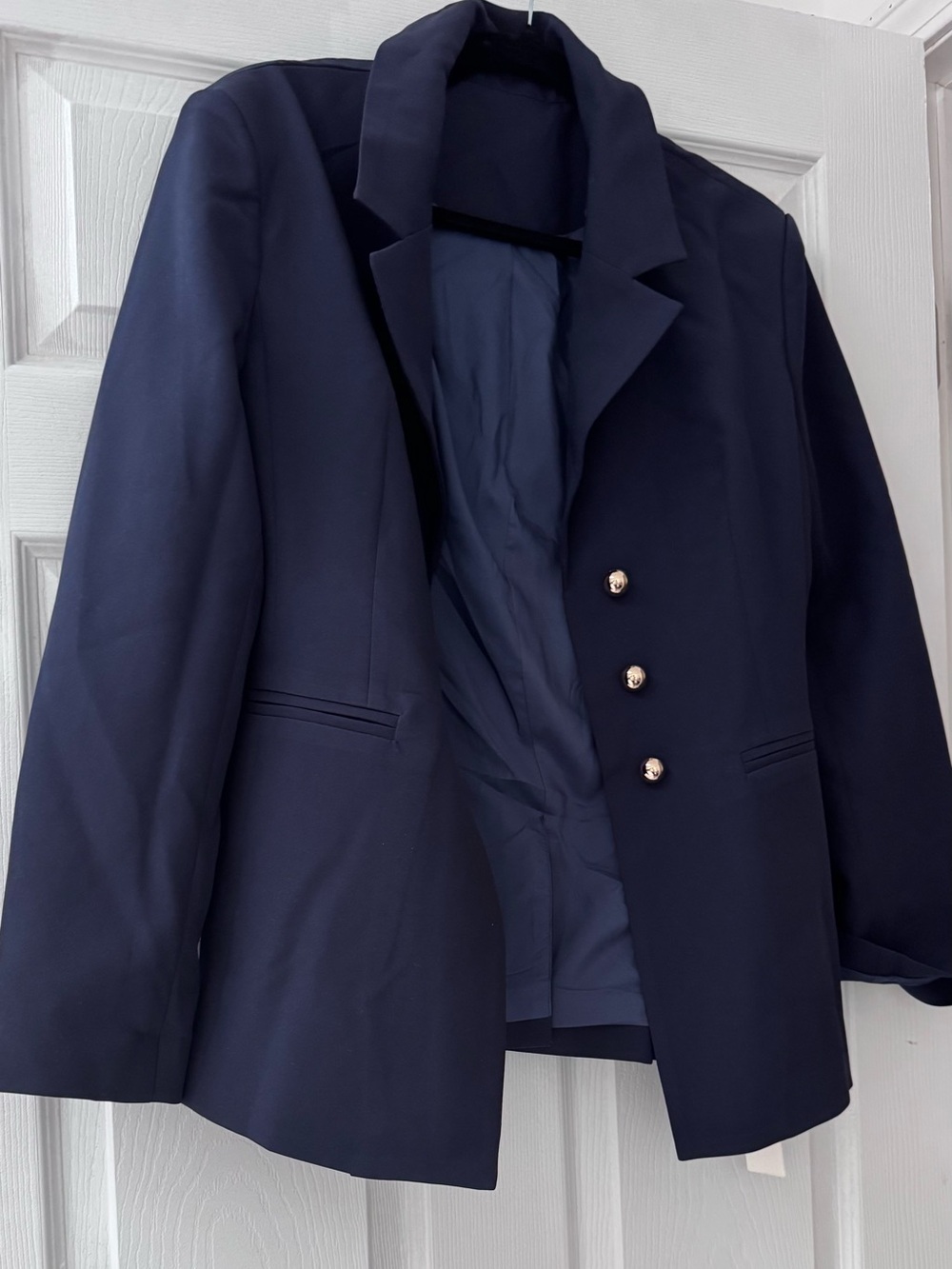 Commense Navy Blue Tailored Blazer with Gold Buttons